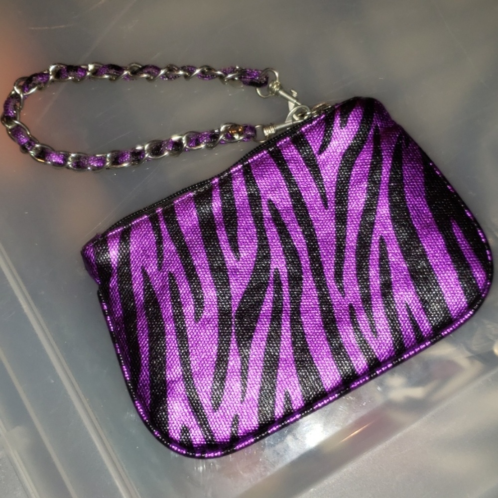 Purple Zebra Wristlet